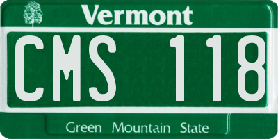 VT license plate CMS118