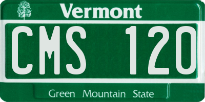VT license plate CMS120
