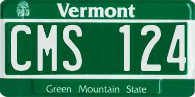 VT license plate CMS124