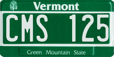 VT license plate CMS125