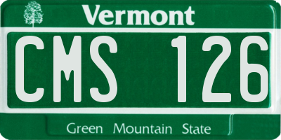 VT license plate CMS126