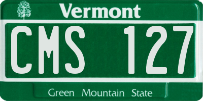 VT license plate CMS127