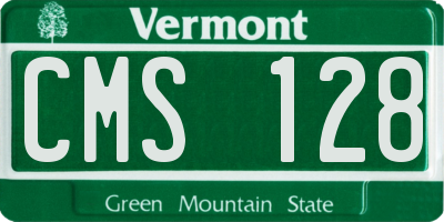 VT license plate CMS128
