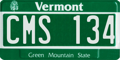 VT license plate CMS134