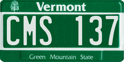 VT license plate CMS137