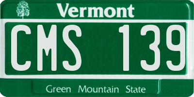 VT license plate CMS139