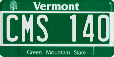 VT license plate CMS140