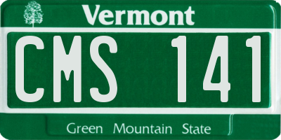 VT license plate CMS141