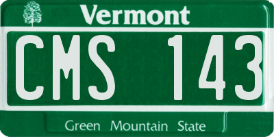 VT license plate CMS143