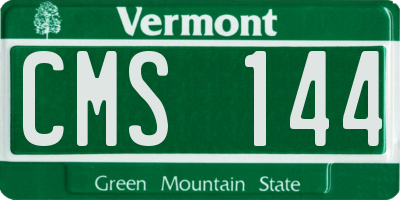 VT license plate CMS144