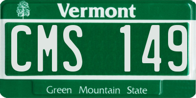 VT license plate CMS149
