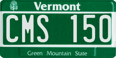 VT license plate CMS150