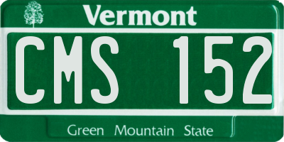 VT license plate CMS152