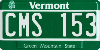 VT license plate CMS153