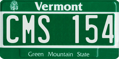VT license plate CMS154
