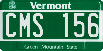 VT license plate CMS156