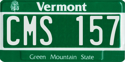 VT license plate CMS157