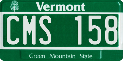 VT license plate CMS158