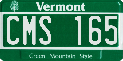 VT license plate CMS165