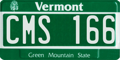 VT license plate CMS166