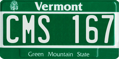 VT license plate CMS167