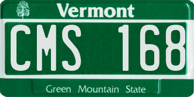 VT license plate CMS168