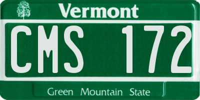 VT license plate CMS172
