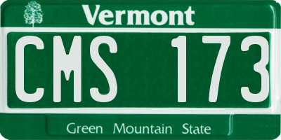 VT license plate CMS173
