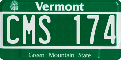 VT license plate CMS174