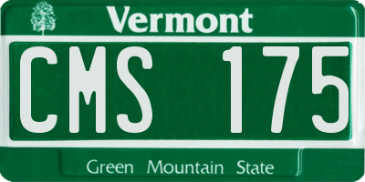 VT license plate CMS175