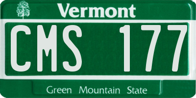 VT license plate CMS177