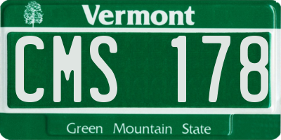 VT license plate CMS178