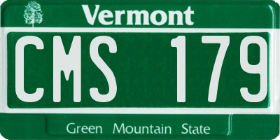 VT license plate CMS179