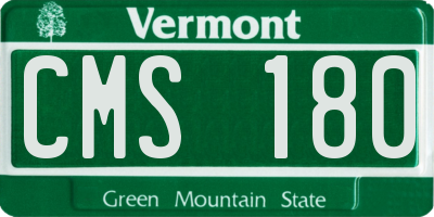 VT license plate CMS180