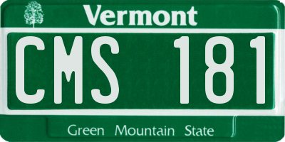 VT license plate CMS181