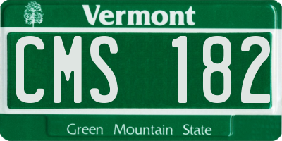 VT license plate CMS182