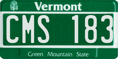 VT license plate CMS183