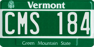 VT license plate CMS184