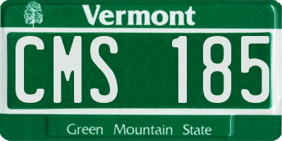 VT license plate CMS185