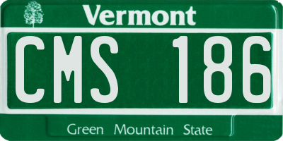 VT license plate CMS186