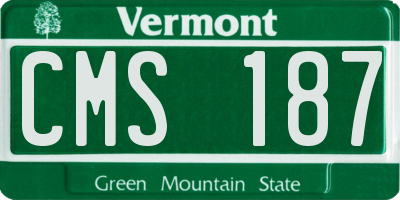 VT license plate CMS187