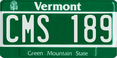 VT license plate CMS189