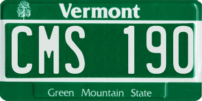 VT license plate CMS190