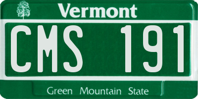 VT license plate CMS191