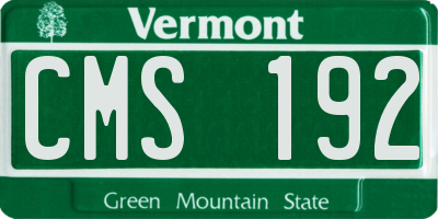 VT license plate CMS192