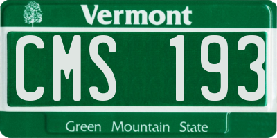 VT license plate CMS193