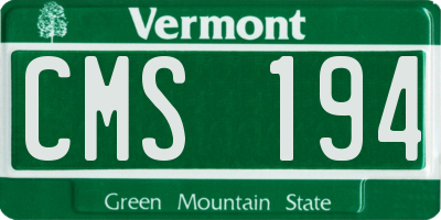 VT license plate CMS194
