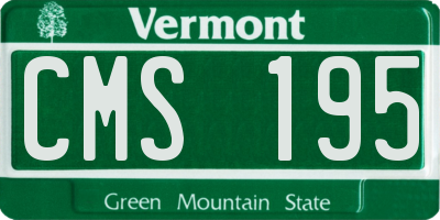 VT license plate CMS195
