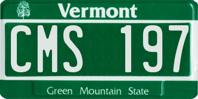 VT license plate CMS197
