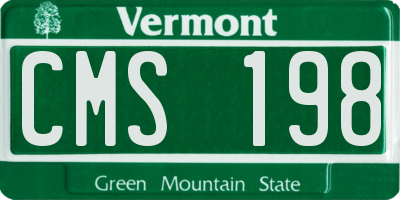 VT license plate CMS198